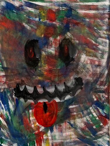 Картина под названием "Happy face" - Nalân Arzu Karadag, Подлинное произведение искусства, Акрил Установлен на Деревянная ра…