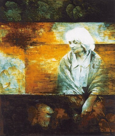 Painting titled "le Portrait de ma M…" by Nana Plamadeala-Kiritchenko, Original Artwork, Oil