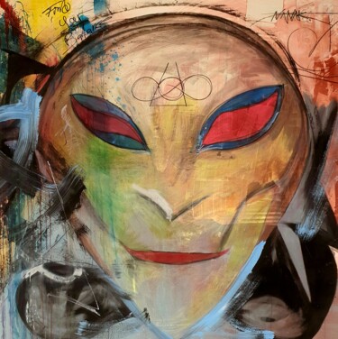 Pintura intitulada "High Alien" por Nanak Sosan, Obras de arte originais, Acrílico