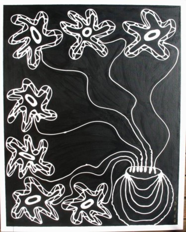 Peinture intitulée "noir comme ........…" par N A N A, Œuvre d'art originale, Huile
