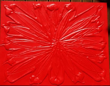 Peinture intitulée "rouge comme .......…" par N A N A, Œuvre d'art originale, Huile