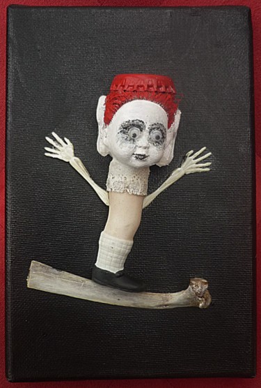 Escultura intitulada "Tomber sur un os" por Nancy Cardinal, Obras de arte originais, Osso