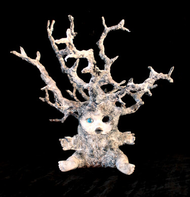 Sculptuur getiteld "L'arbre borgne" door Nancy Cardinal, Origineel Kunstwerk, Gips