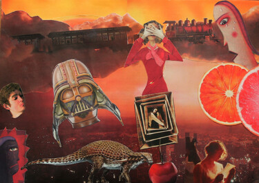 Collages intitulée "Rêve étrange 25" par Nancy Cardinal, Œuvre d'art originale, Collages