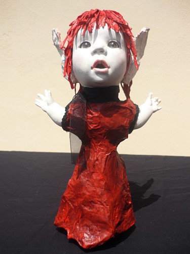 Sculpture titled "Lutine" by Nancy Cardinal, Original Artwork, Paper maché