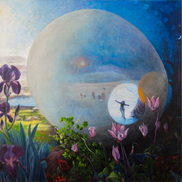 Ζωγραφική με τίτλο "winter egg" από Nancy Fruchtman (Taya), Αυθεντικά έργα τέχνης, Ακρυλικό Τοποθετήθηκε στο artwork_cat.