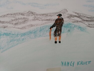 Peinture intitulée "à la montagne" par Nancy Krief, Œuvre d'art originale, Pastel