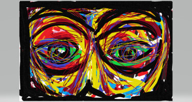 Цифровое искусство под названием "le masque" - Nancy Krief, Подлинное произведение искусства, Цифровая живопись