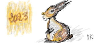 Arts numériques intitulée "Année du lapin" par Nancy Krief, Œuvre d'art originale, Travail numérique 2D
