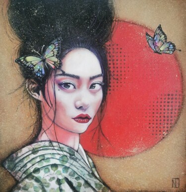 Pittura intitolato "MIKO" da Nanou, Opera d'arte originale, Acrilico