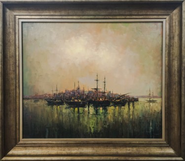 Pittura intitolato "Port(50x60cm, oil p…" da Narek, Opera d'arte originale, Olio Montato su Telaio per barella in legno