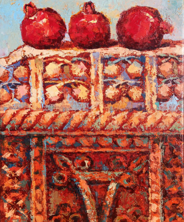 Painting titled "Still life - Armeni…" by Narek, Original Artwork, Oil Mounted on Wood Stretcher frame