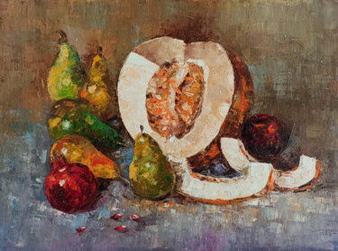 Peinture intitulée "Still life with mel…" par Narek, Œuvre d'art originale, Huile Monté sur Châssis en bois