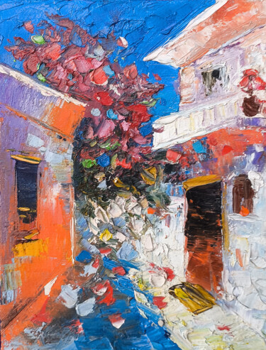 Peinture intitulée "Colorful Corner" par Narek, Œuvre d'art originale, Huile Monté sur Châssis en bois