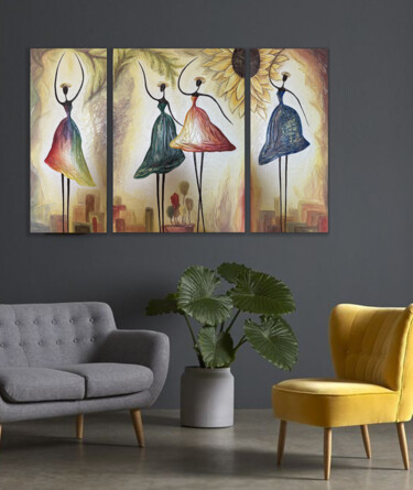 Pintura intitulada "Ballerinas" por Narine Vardanyan (Narin), Obras de arte originais, Acrílico Montado em Armação em madeira