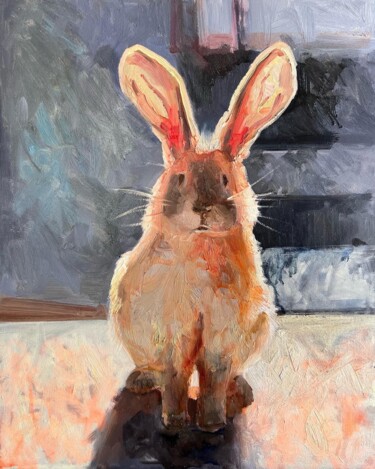 Peinture intitulée ""Rabbit Venus"" par Narmin Nasib, Œuvre d'art originale, Huile