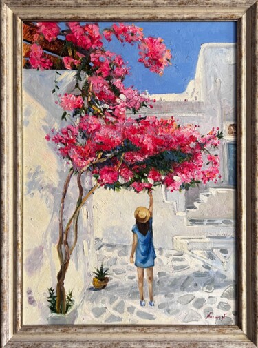 Peinture intitulée ""Greece"" par Narmin Nasib, Œuvre d'art originale, Huile