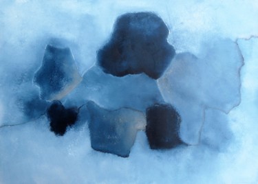 Peinture intitulée "Bleu" par Nasha K, Œuvre d'art originale, Huile