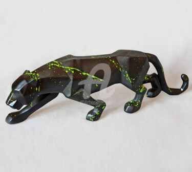Sculpture titled "Panther black [2]" by Na$H, Original Artwork, Acrylic