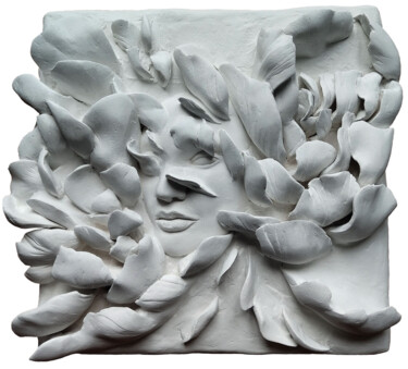 Painting titled "In Bloom" by Nastassia Karpenkova, Original Artwork, Plaster Mounted on Wood Panel