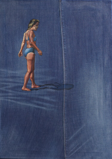 Pittura intitolato "On the beach" da Marina Skepner, Opera d'arte originale, Olio