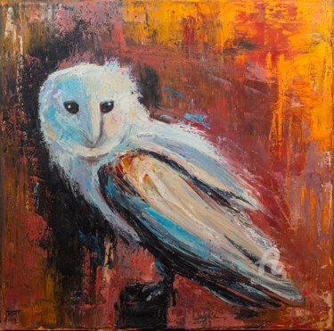 Malarstwo zatytułowany „Polar owl 2021” autorstwa Nastya Prairie, Oryginalna praca, Olej