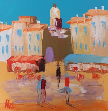 Painting titled "Saint Tropez 1" by Nat, Original Artwork, Oil