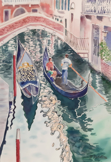 "Venice. Gondolas. B…" başlıklı Tablo Наталья Каволина tarafından, Orijinal sanat, Suluboya