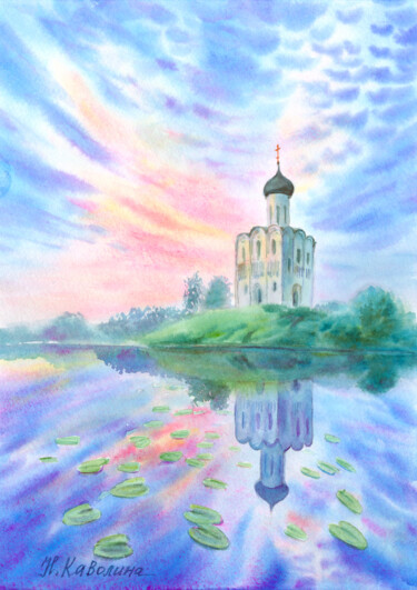 Pintura intitulada "A207. Church of the…" por Natalia Kavolina, Obras de arte originais, Aquarela