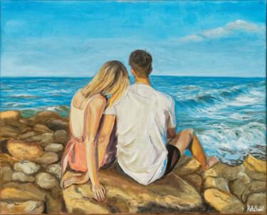 Pintura intitulada "Двое на море" por Nata Shadel, Obras de arte originais, Óleo