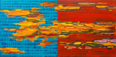 Pittura intitolato "Fiery and Marine" da Nataliia Sydorova, Opera d'arte originale, Olio Montato su Telaio per barella in le…