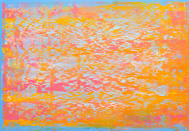 Schilderij getiteld "Tropical Sky" door Nataliia Sydorova, Origineel Kunstwerk, Olie Gemonteerd op Frame voor houten brancard