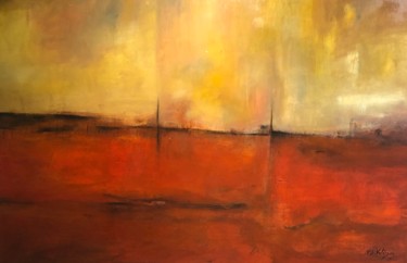 Pintura titulada "Horizonte rojo" por Natacha Skorochod Velásquez, Obra de arte original, Oleo