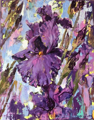 Painting titled "Iris" by Natalia Moreva, Original Artwork, Acrylic