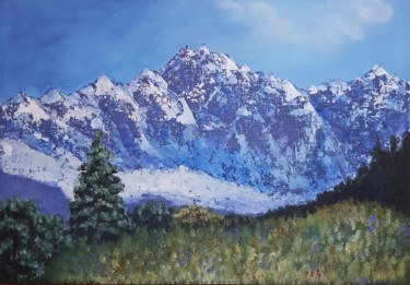 제목이 "The mountains"인 미술작품 Natalia Ostonen (Tarasova)로, 원작, 아크릴 기타 단단한 패널에 장착됨