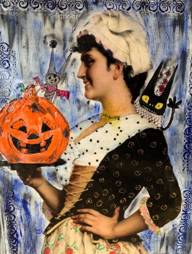 Schilderij getiteld "HALLOWEEN" door Natali Shepeleva, Origineel Kunstwerk, Acryl