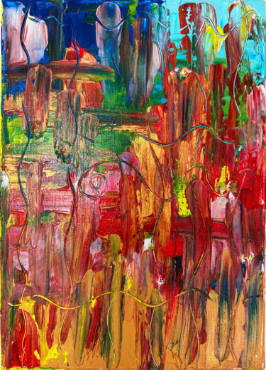 Картина под названием "Abstract stories of…" - Натали Устинова, Подлинное произведение искусства, Акрил Установлен на Деревя…