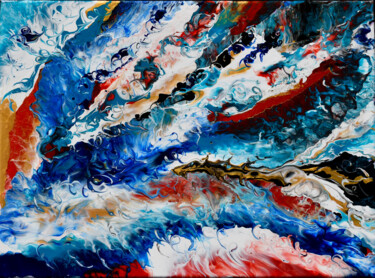 Pintura titulada "Passionate blue org…" por Natali Ustinova, Obra de arte original, Acrílico