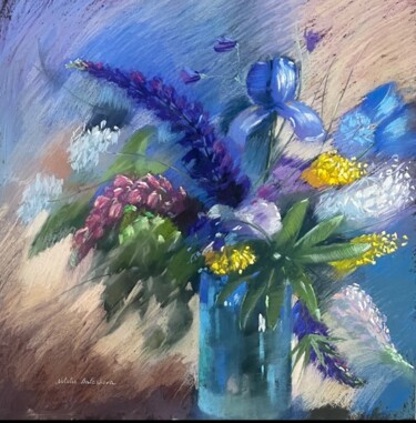 Pintura intitulada "spring flowers past…" por Natalia Balashova. Pastelist., Obras de arte originais, Pastel