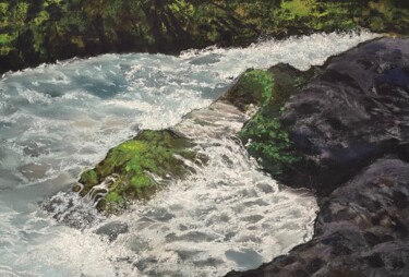 Pintura intitulada "mountain river.  pa…" por Natalia Balashova. Pastelist., Obras de arte originais, Pastel