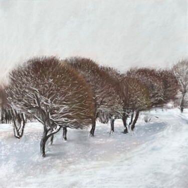 Pintura titulada "Trees in January  P…" por Natalia Balashova. Pastelist., Obra de arte original, Pastel