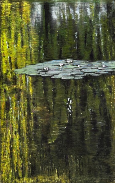 绘画 标题为“Reflections in water” 由Natalia Balashova. Pastelist., 原创艺术品, 粉彩
