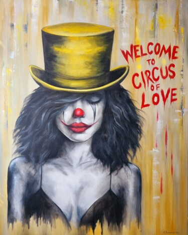 Peinture intitulée "Oilpainting Welcome…" par Natalia Bazyliuk, Œuvre d'art originale, Huile Monté sur Châssis en bois