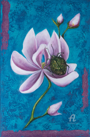 Pintura titulada "Magnolia" por Natalia Berezina (natimade), Obra de arte original, Acrílico