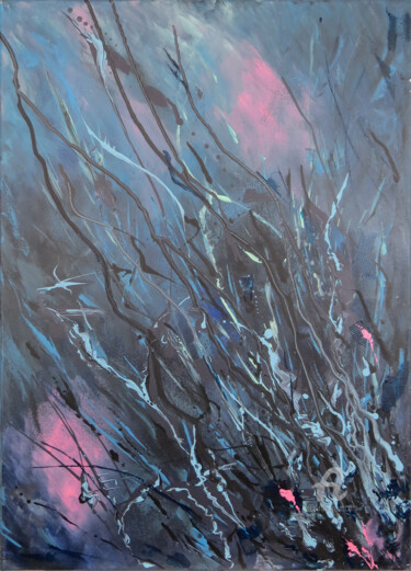 Malerei mit dem Titel "The night storm" von Natalia Berezina (natimade), Original-Kunstwerk, Acryl