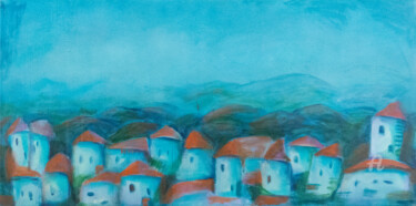 Malerei mit dem Titel "Blue evening" von Natalia Berezina (natimade), Original-Kunstwerk, Acryl
