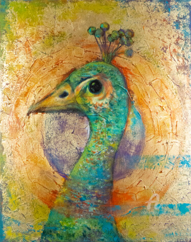 Malerei mit dem Titel "Bird that brings lu…" von Natalia Berezina (natimade), Original-Kunstwerk, Acryl
