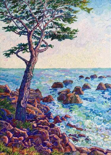Painting titled "Seashore" by Natalia Bessmertnova, Original Artwork, Oil