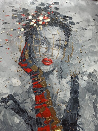 Картина под названием "Beautiful woman" - Natalia Bykova, Подлинное произведение искусства, Масло Установлен на Деревянная р…