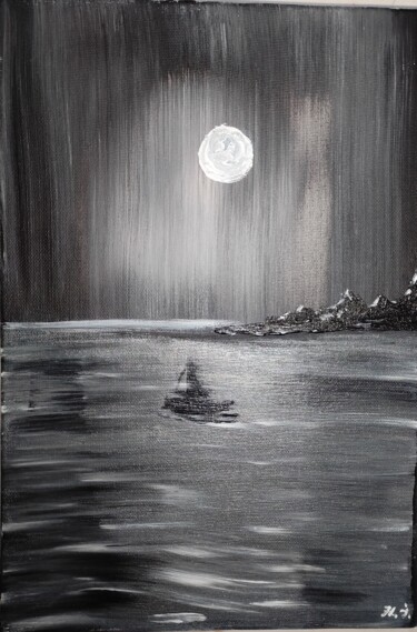Картина под названием "Тень корабля" - Наталья Иванова, Подлинное произведение искусства, Акрил Установлен на Деревянная рам…